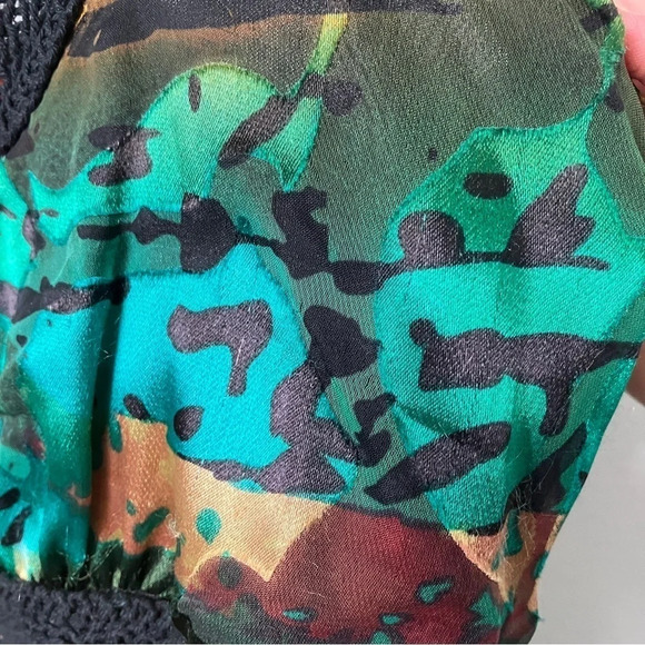 Desigual Multi Colour Print Silk Blend Crochet Braided Maxi Dress - Picture 13 of 13